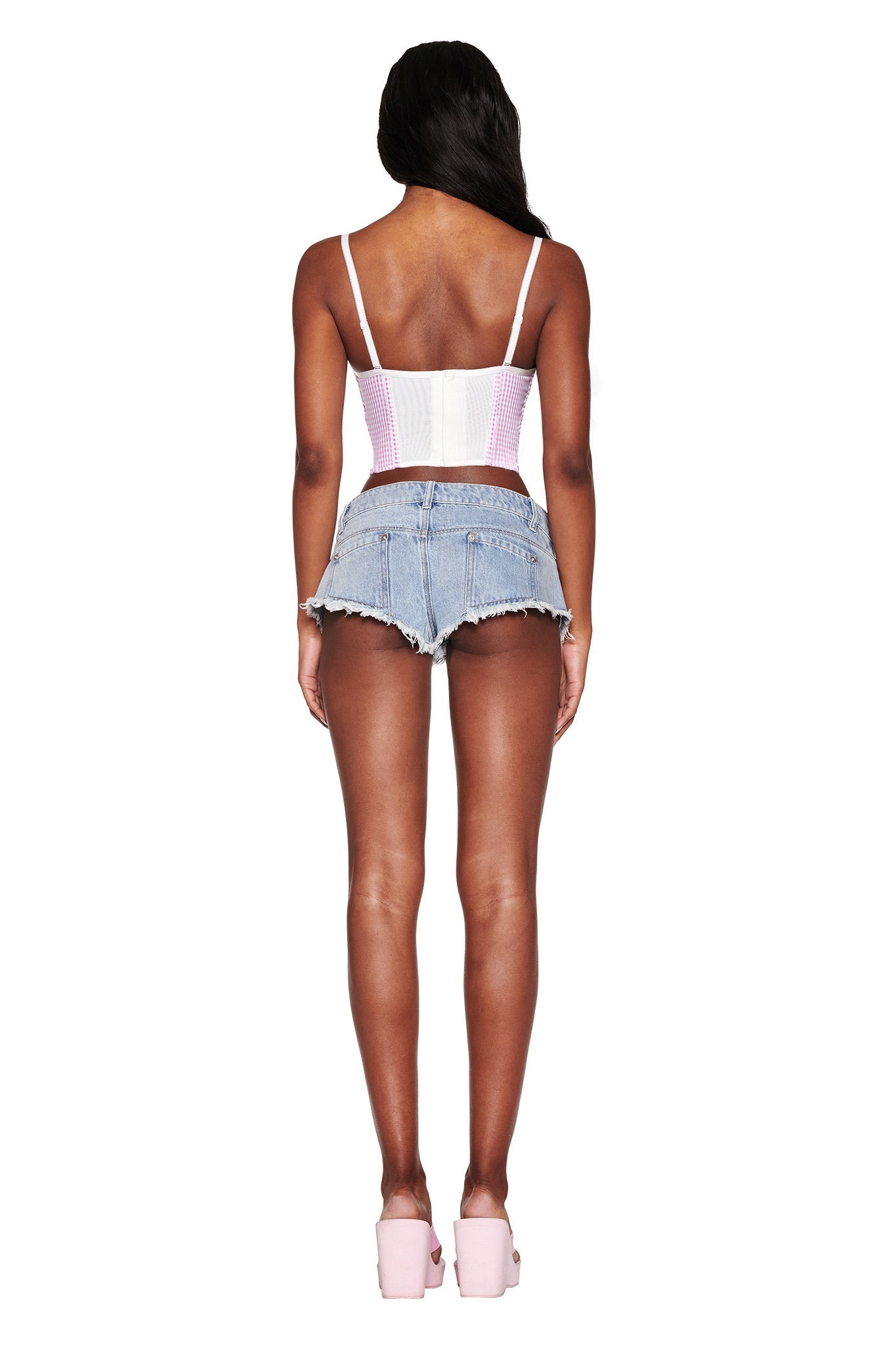 AURA DENIM SHORT - BLUE : LIGHT BLUE WASH