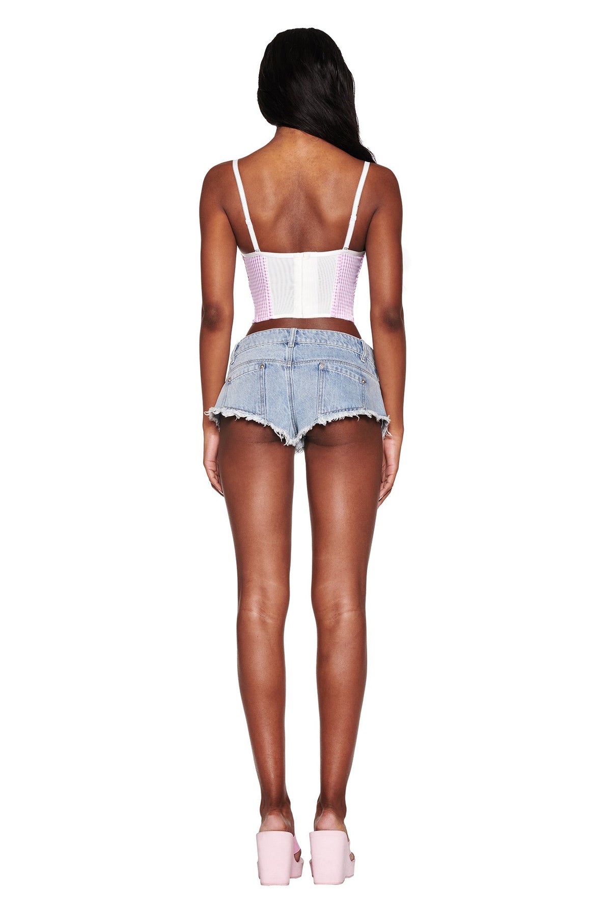 AURA DENIM SHORT - BLUE : LIGHT BLUE WASH