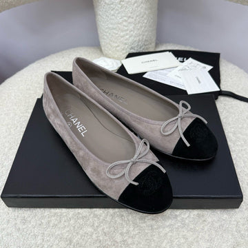 CC 25A Ballet Flat Dark Grey Black Suede
