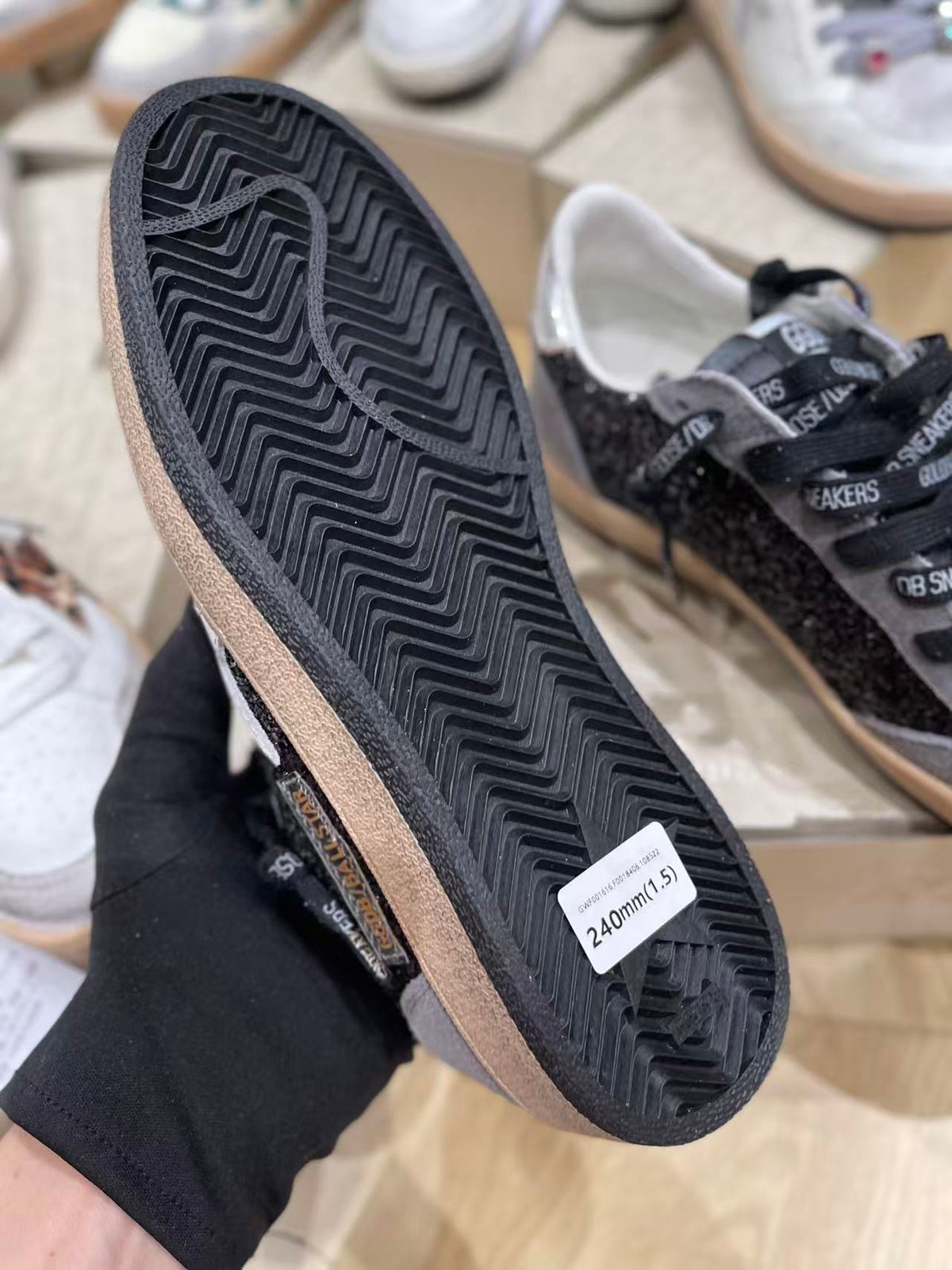 Golden Goose 2026 Ball Star Sneaker Black Grey Glitter Suede