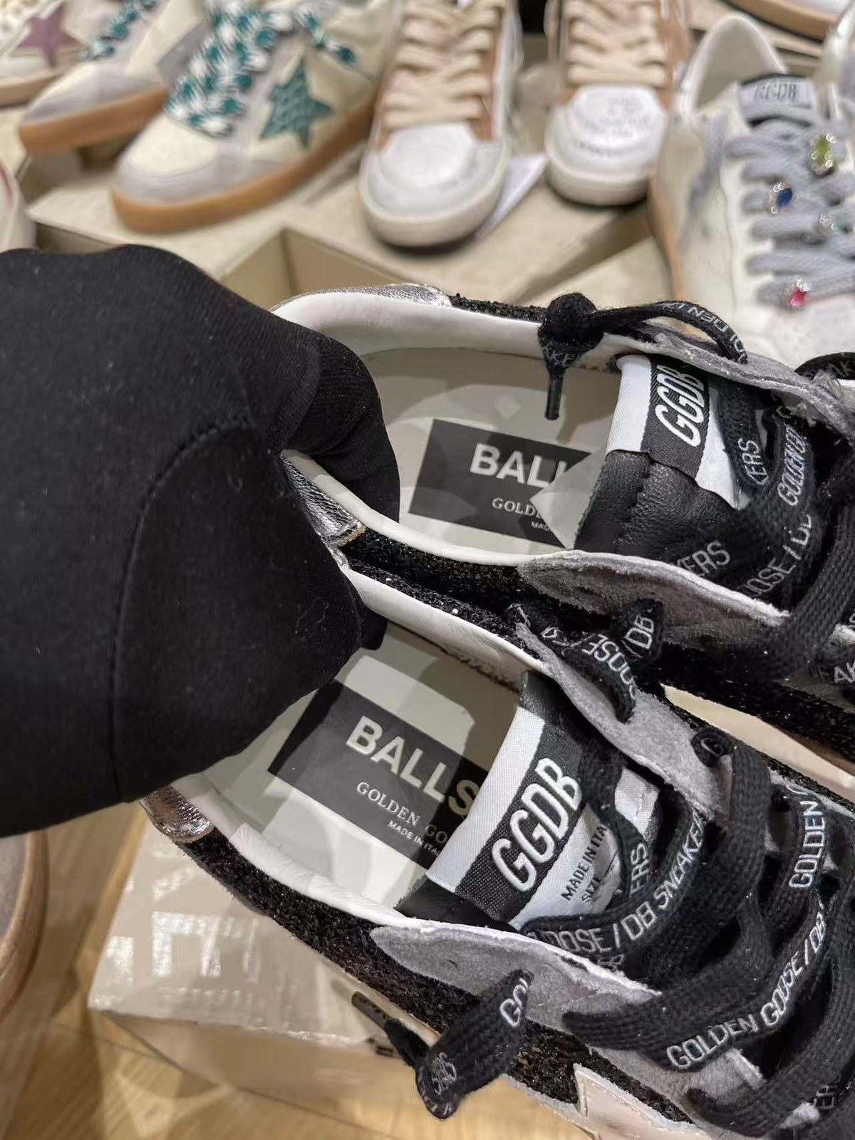 Golden Goose 2026 Ball Star Sneaker Black Grey Glitter Suede