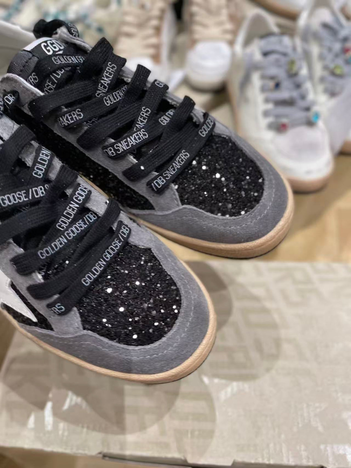 Golden Goose 2026 Ball Star Sneaker Black Grey Glitter Suede