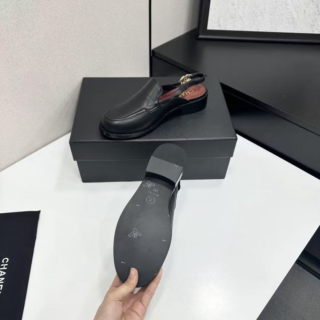 CC Spring/Summer 2026 Mocassin Slingback Black Burgundy Leather GHW