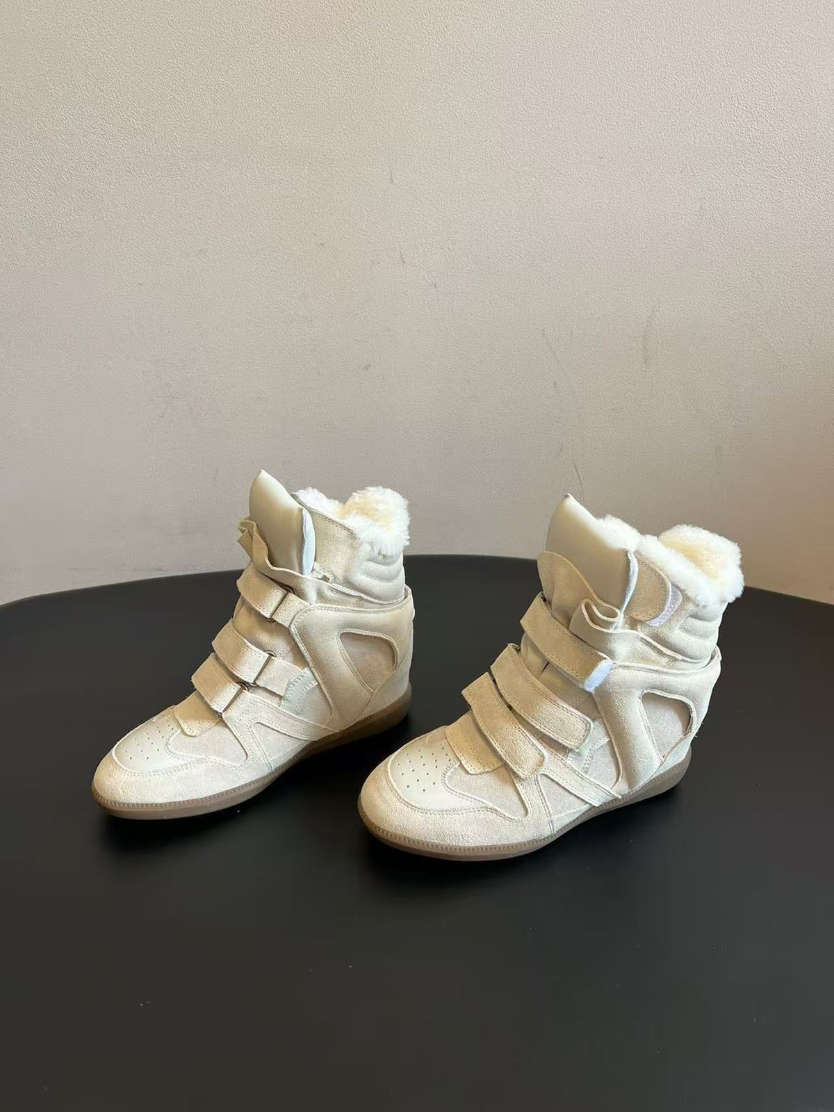 Isabel Marant Bekett High-Top Sneakers Ecru Suede