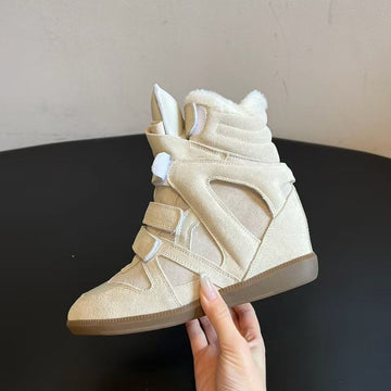 Isabel Marant Bekett High-Top Sneakers Ecru Suede
