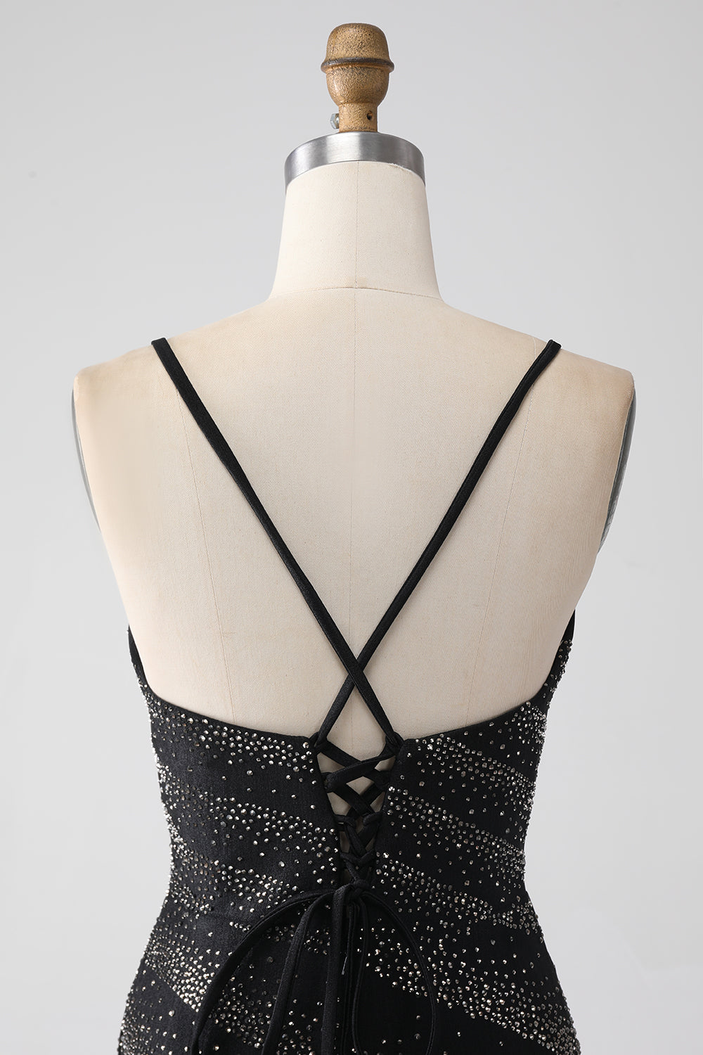 Mermaid Beaded Black Prom Dress with Slit