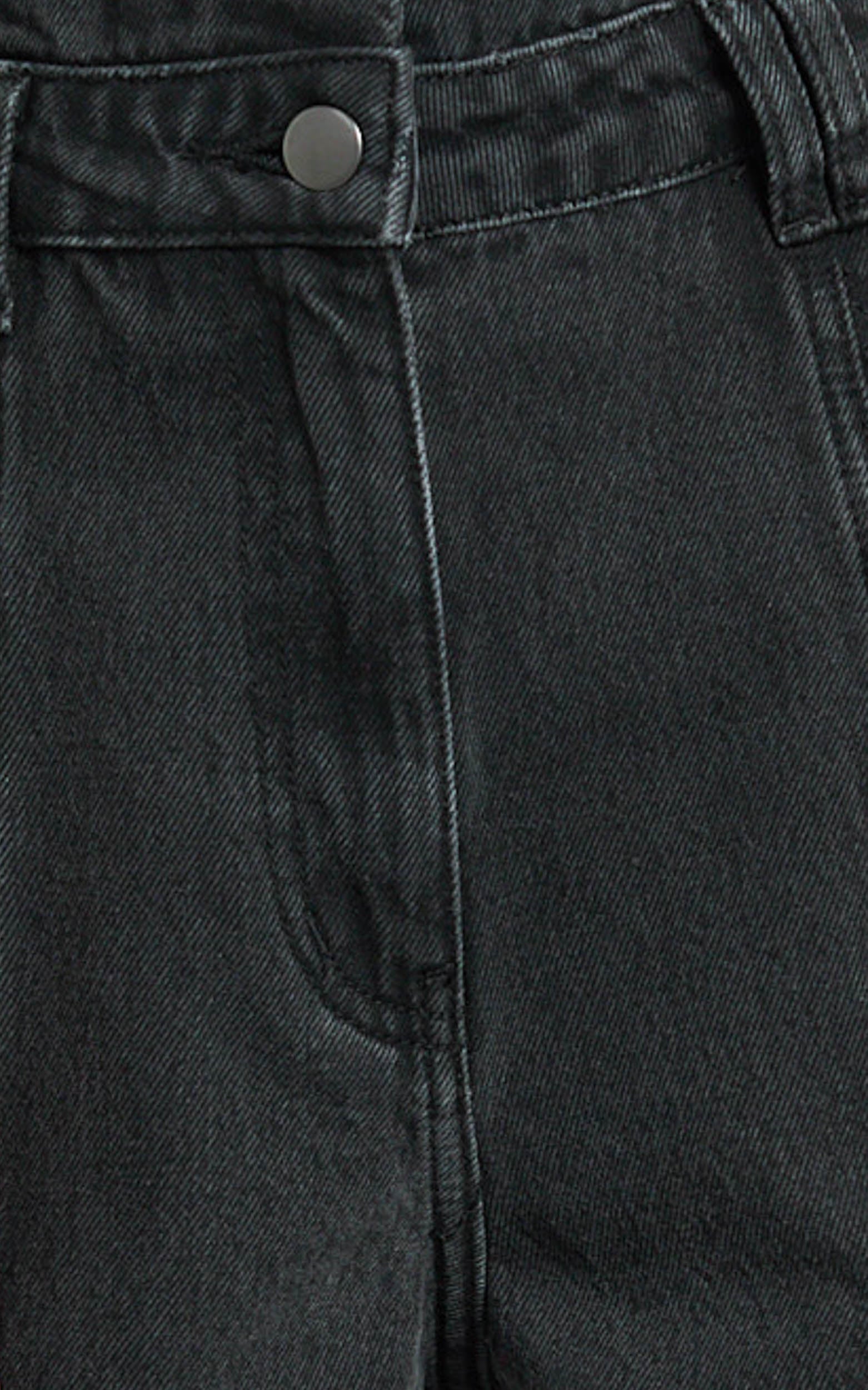 Kayla Shorts - High Waisted A Line Denim Shorts in Washed Black