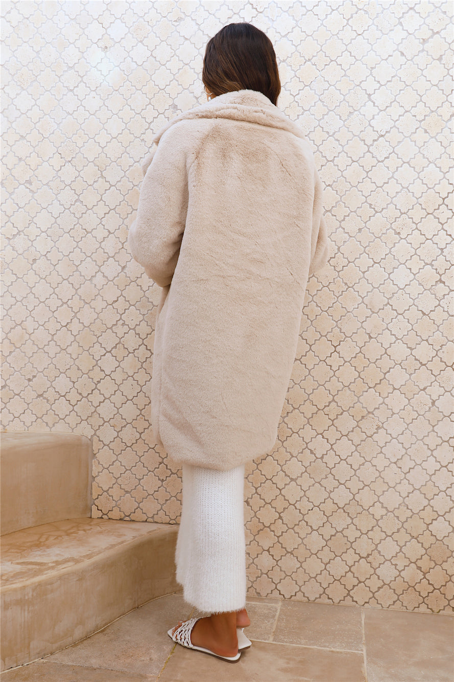 Luxe Life Faux Fur Jacket Beige