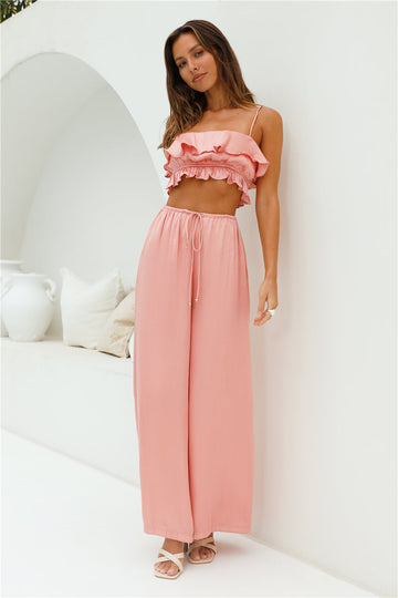 Coral Cove Satin Pants Orange