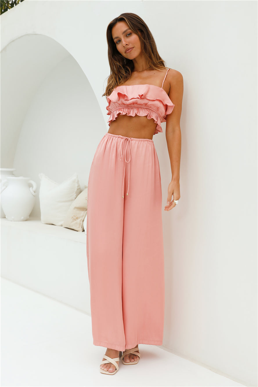 Coral Cove Satin Pants Orange