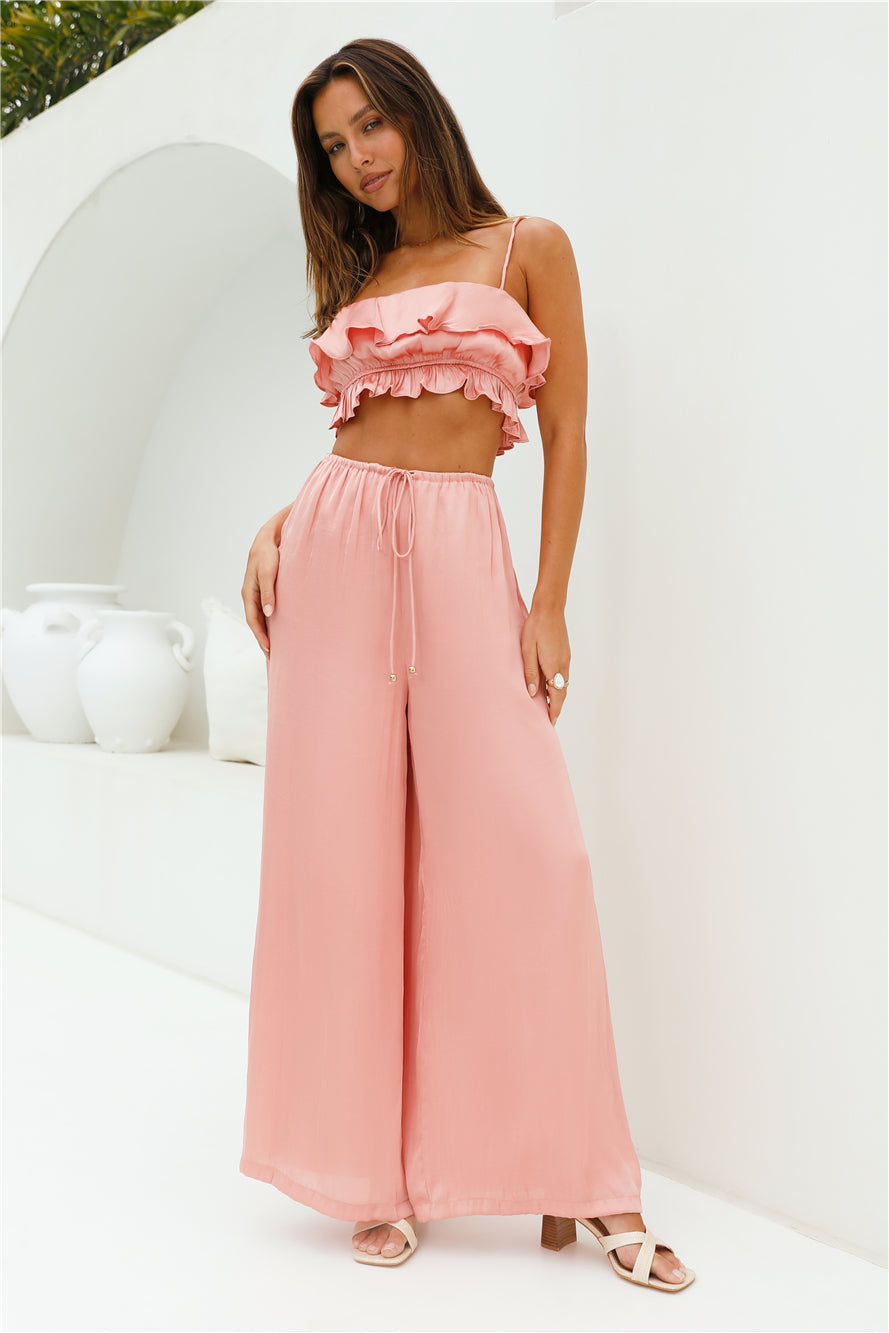 Coral Cove Satin Pants Orange