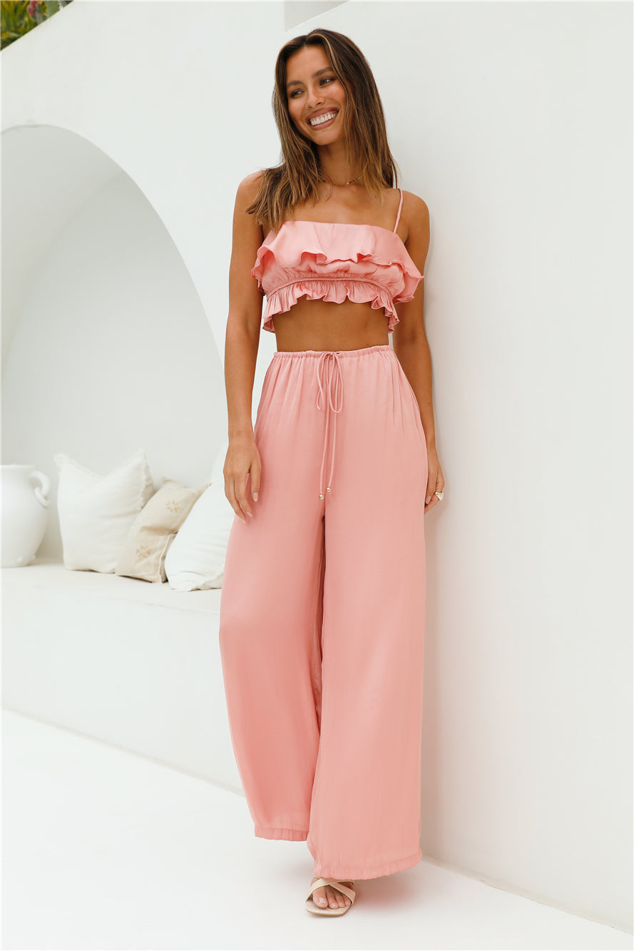 Coral Cove Satin Pants Orange