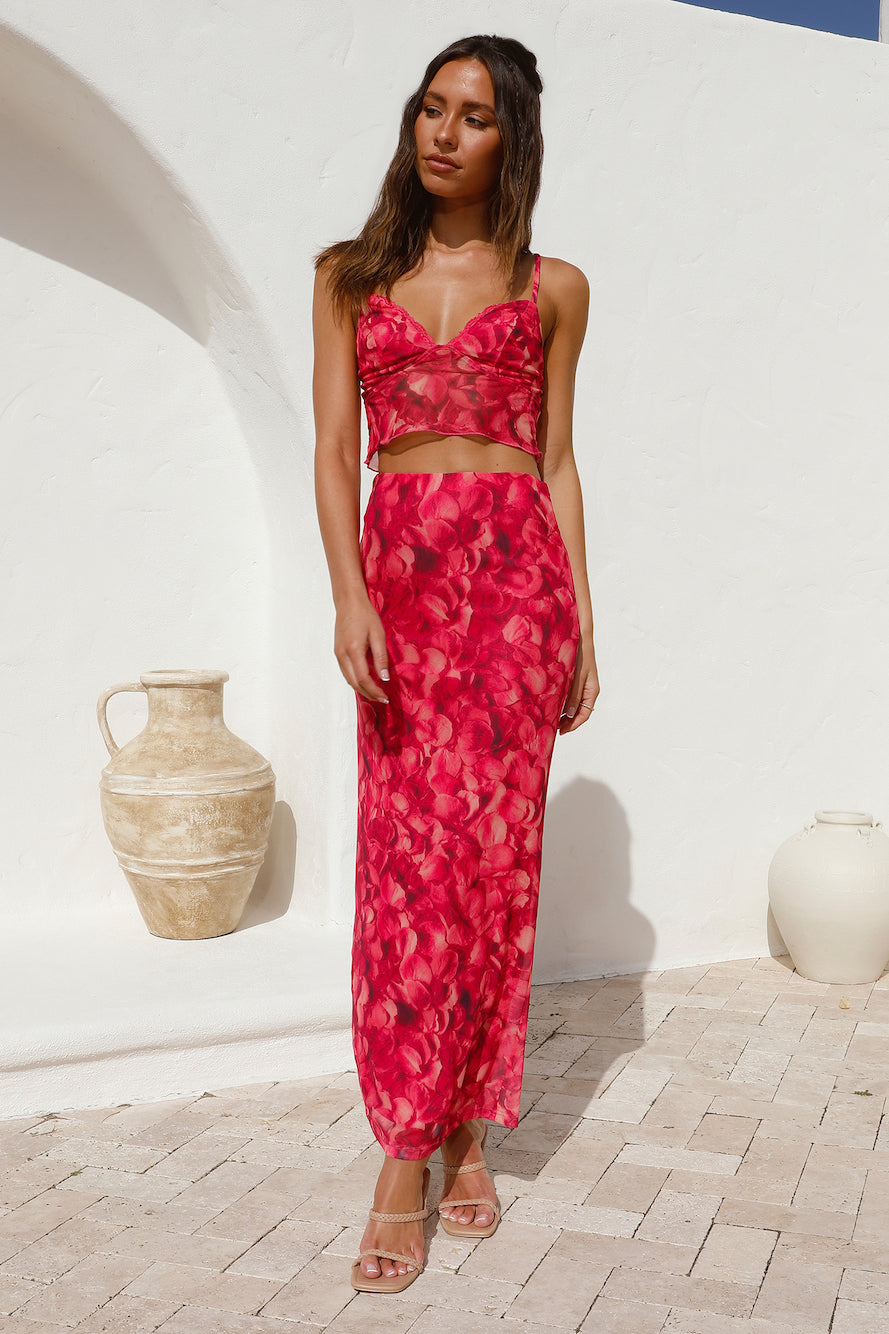 Waiting On You Crop Top Red