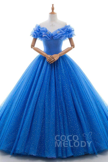 Princess Court Train Tulle Quinceanera Dress LD3454
