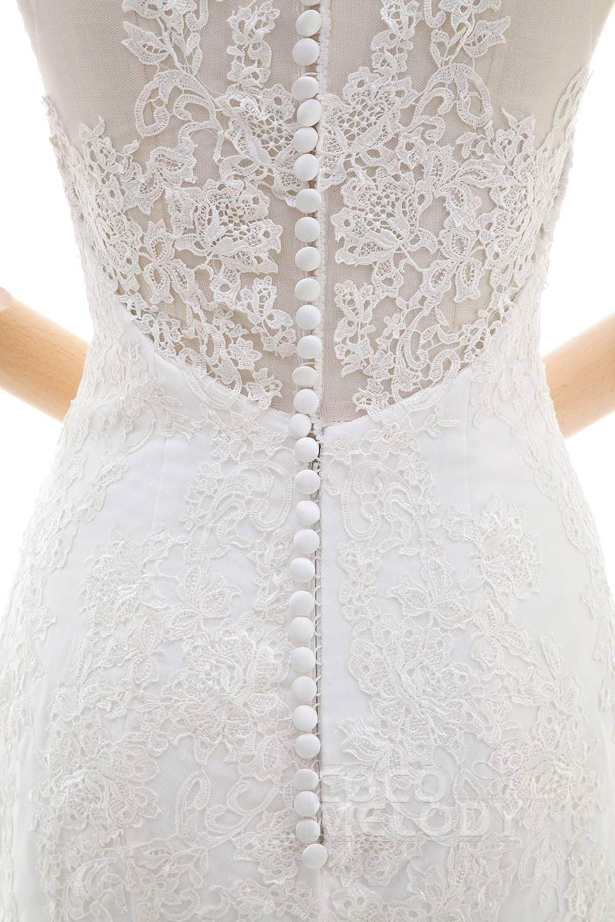 Trumpet-Mermaid Court Train Tulle Lace Wedding Dress LD4342