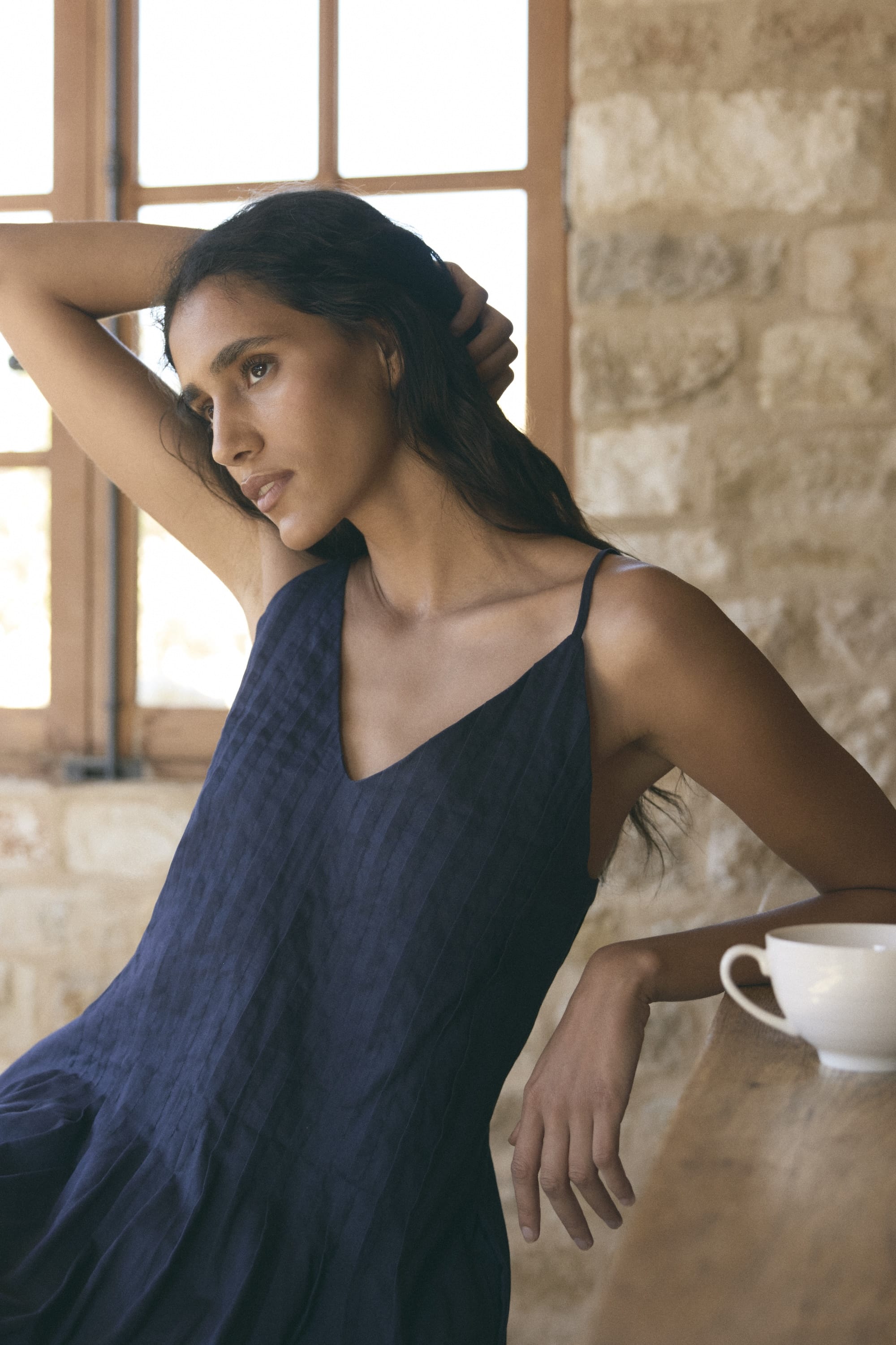 Nelly Pleated Linen Mini Dress