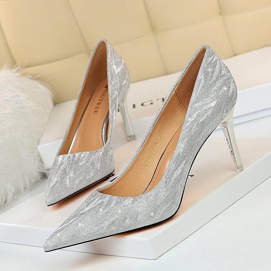 Glitter and Metallic Pointy Stiletto Heels 606336050941