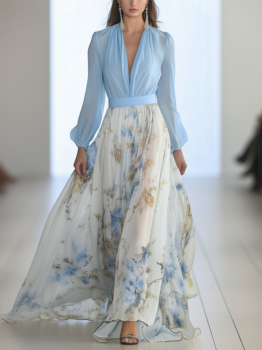 Abigail | Long Dress with Dazzling Floral Print