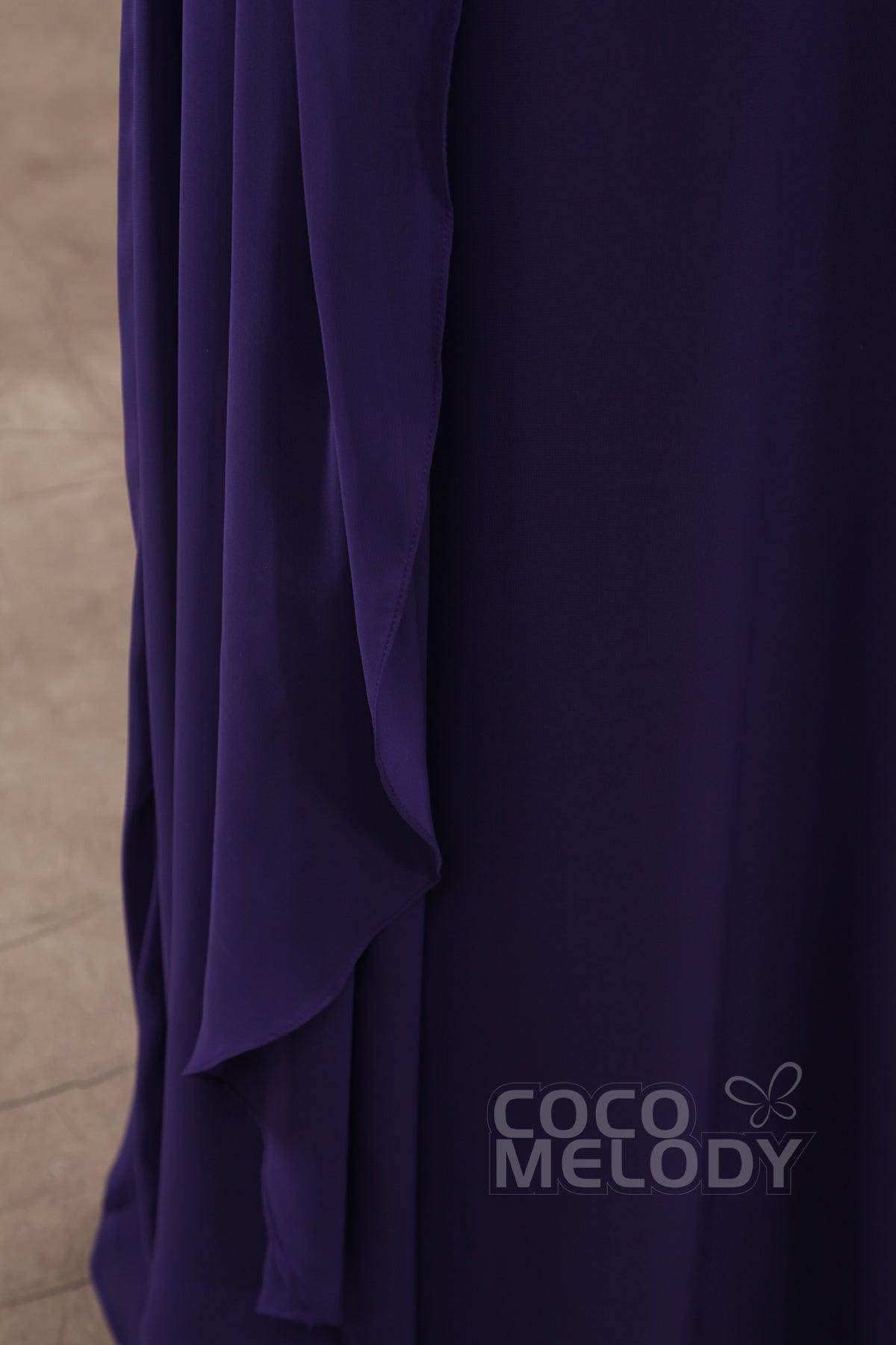 Sheath Floor Length Chiffon Wedding Guest Dress COZF15009