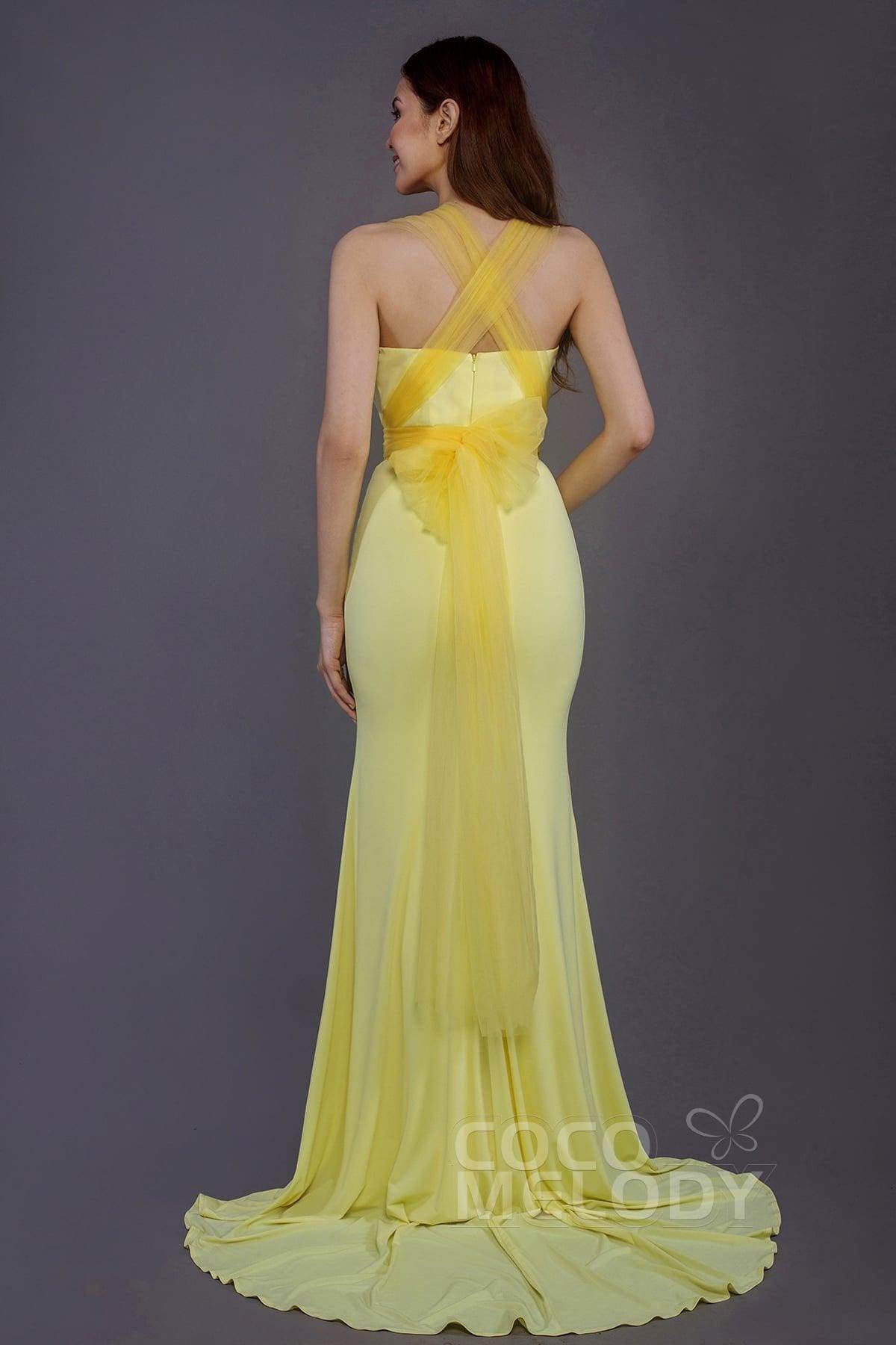 Mermaid Court Train Knitted Fabric Bridesmaid Dress PR3498