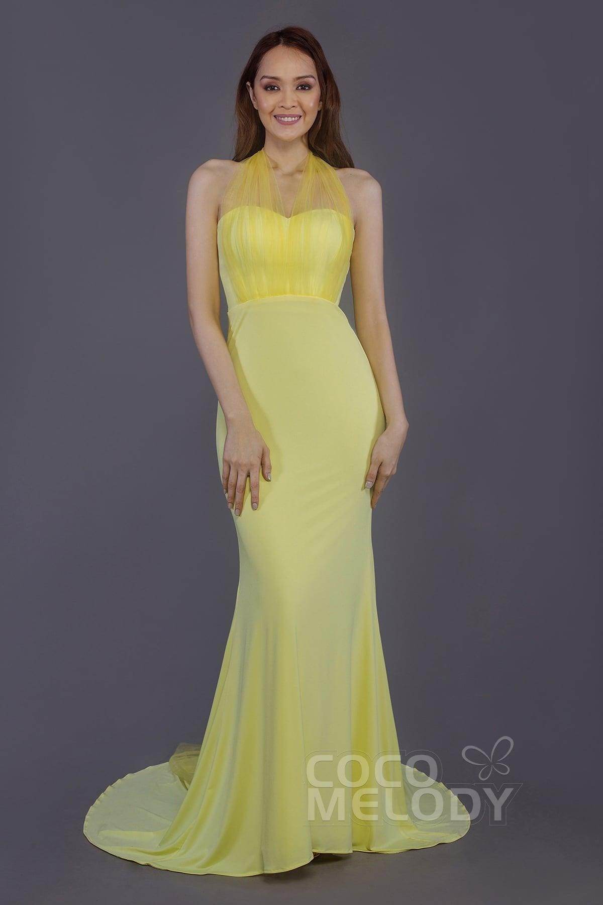 Mermaid Court Train Knitted Fabric Bridesmaid Dress PR3498
