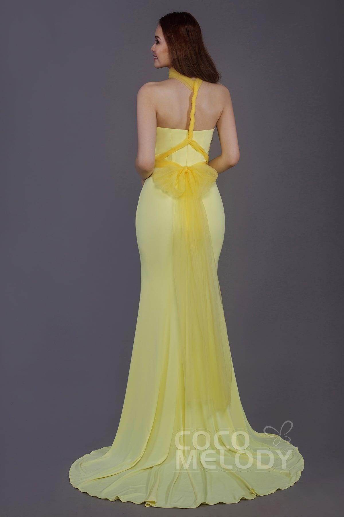 Mermaid Court Train Knitted Fabric Bridesmaid Dress PR3498