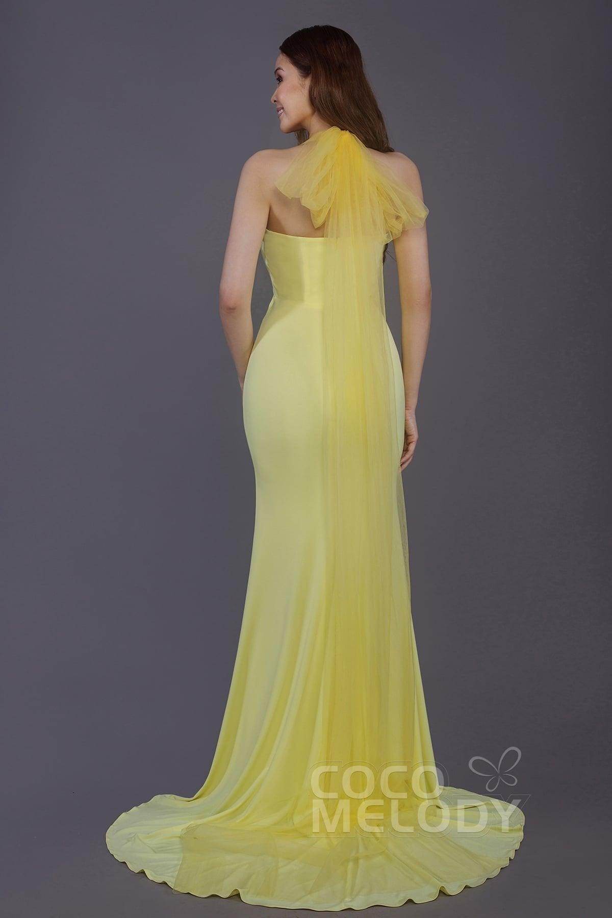 Mermaid Court Train Knitted Fabric Bridesmaid Dress PR3498