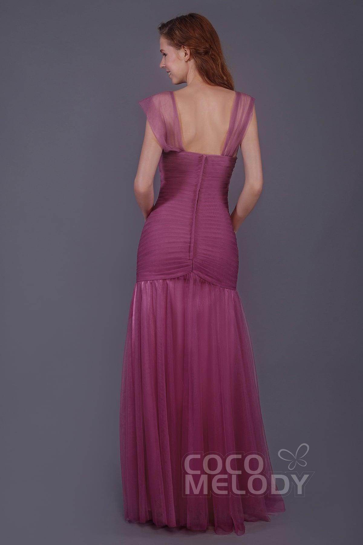 Trumpet-Mermaid Floor Length Tulle Bridesmaid Dress PR3500
