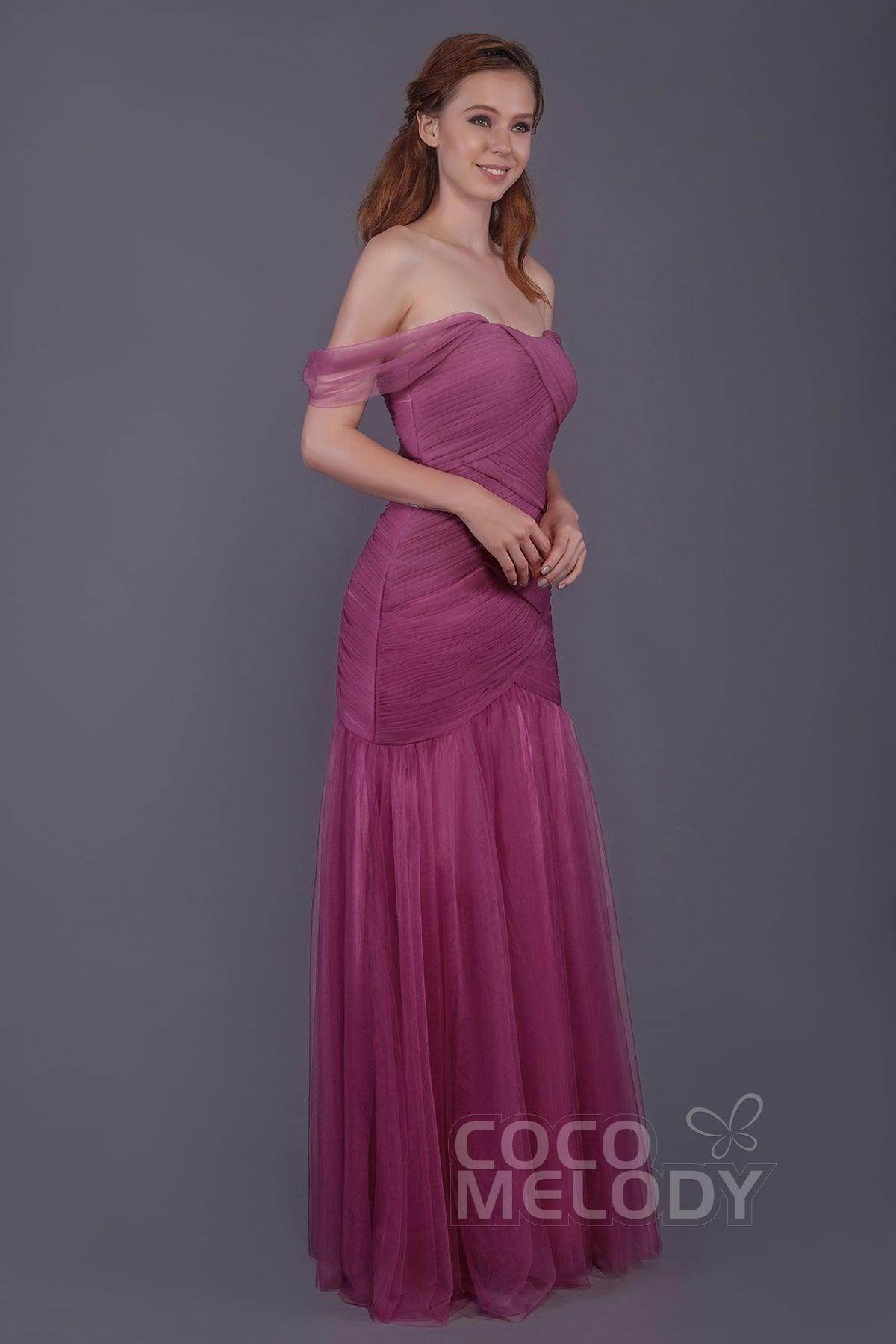 Trumpet-Mermaid Floor Length Tulle Bridesmaid Dress PR3504
