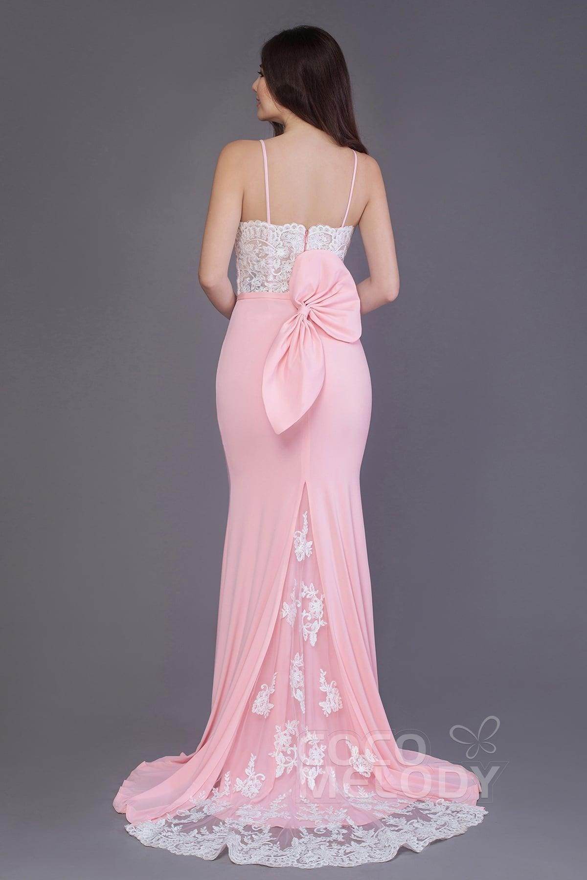 Mermaid Sweep Train Knitted Fabric Bridesmaid Dress PR3565