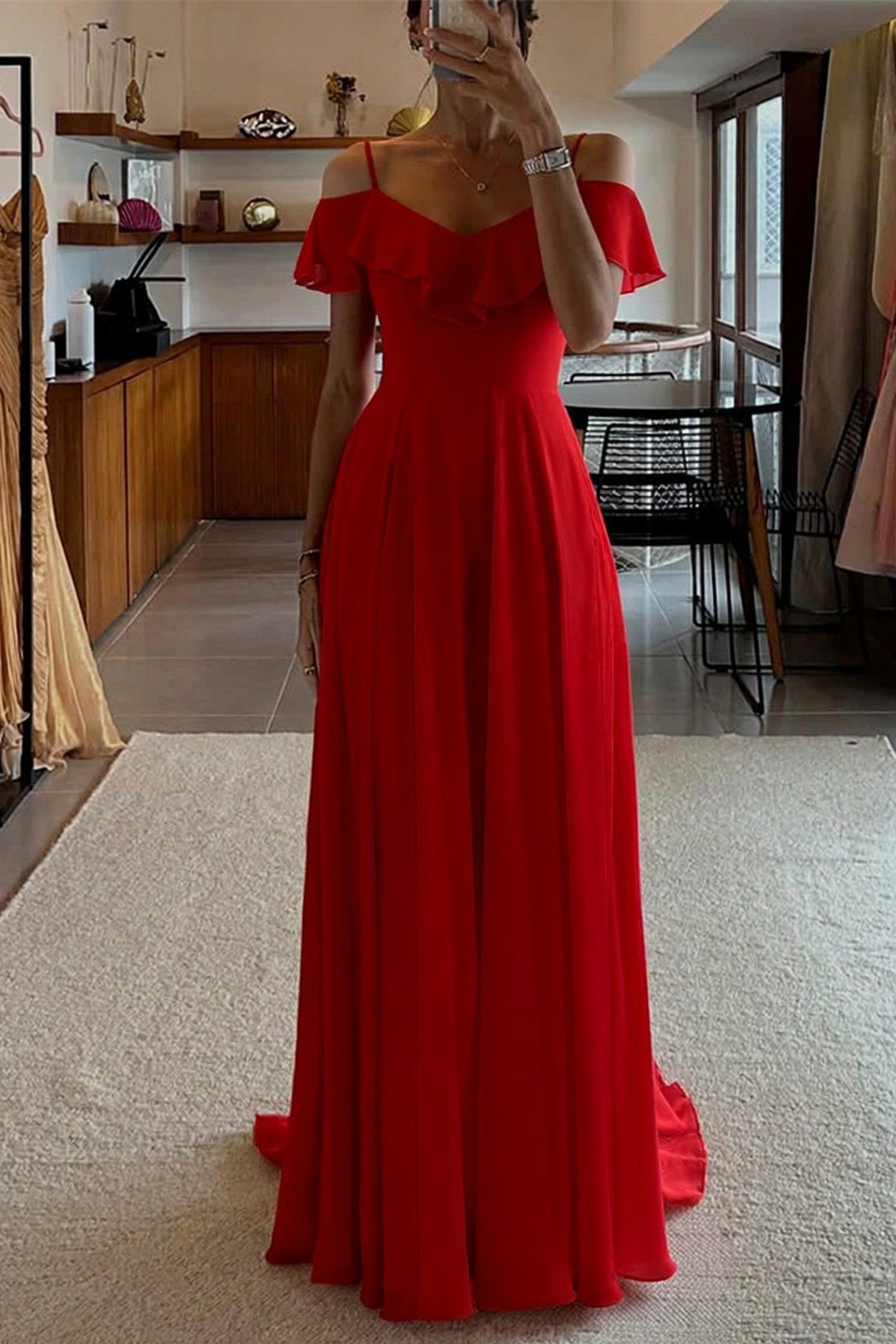 Sheath-Column Floor Length Chiffon Bridesmaid Dress PR3570
