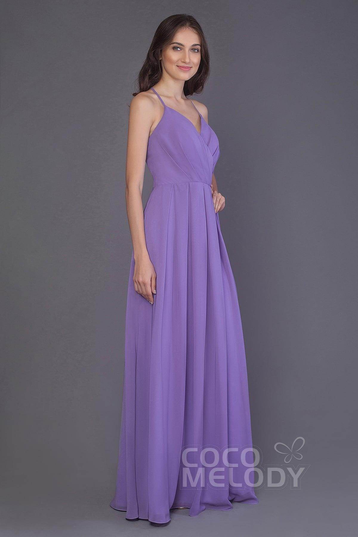 Sheath-Column Floor Length Chiffon Bridesmaid Dress PR3572