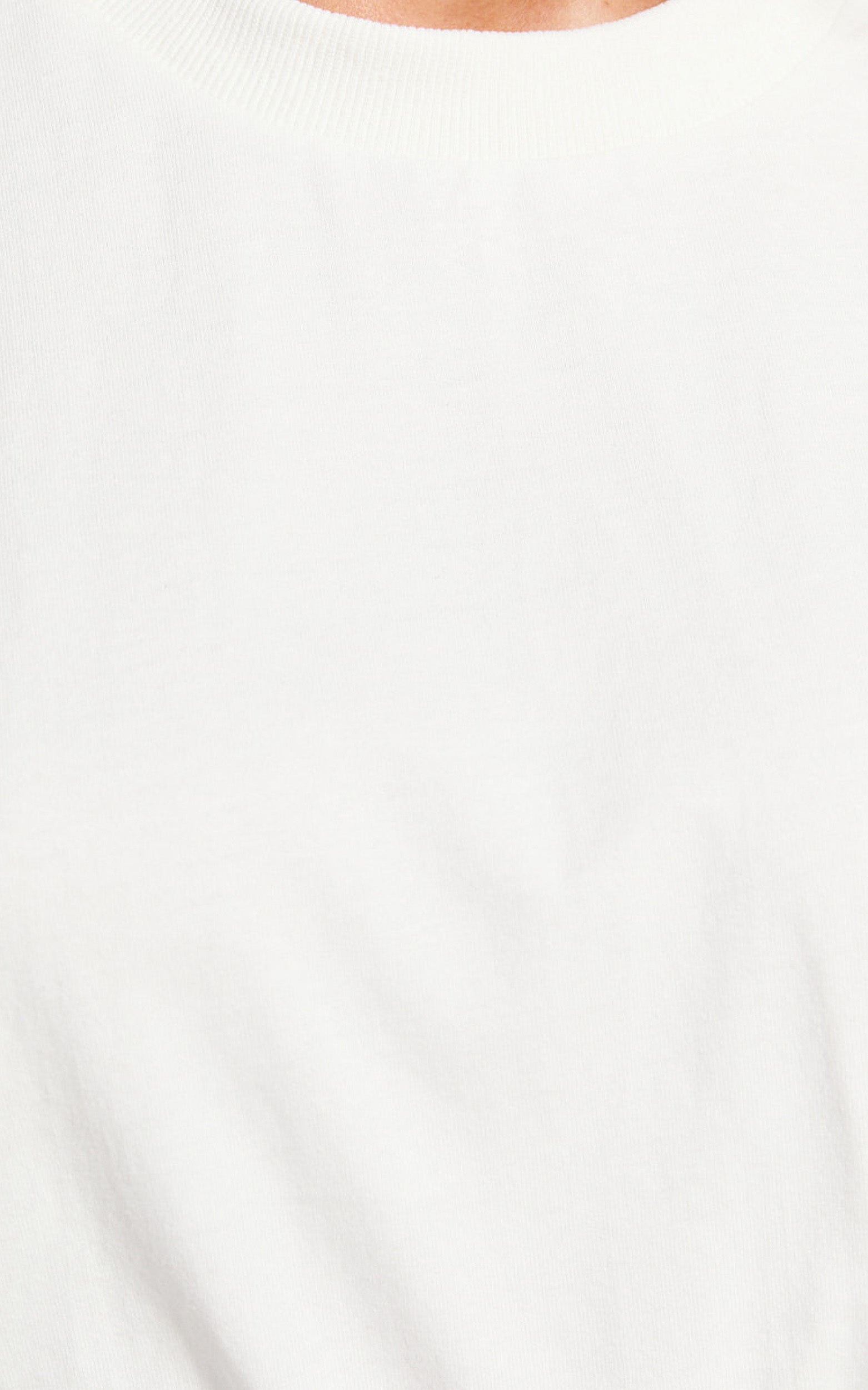 Prizza Top - Longline Boyfriend Tee Top in White