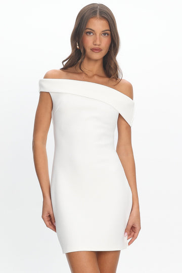 Apr¨¨s Off-Shoulder Mini Dress ¨C White