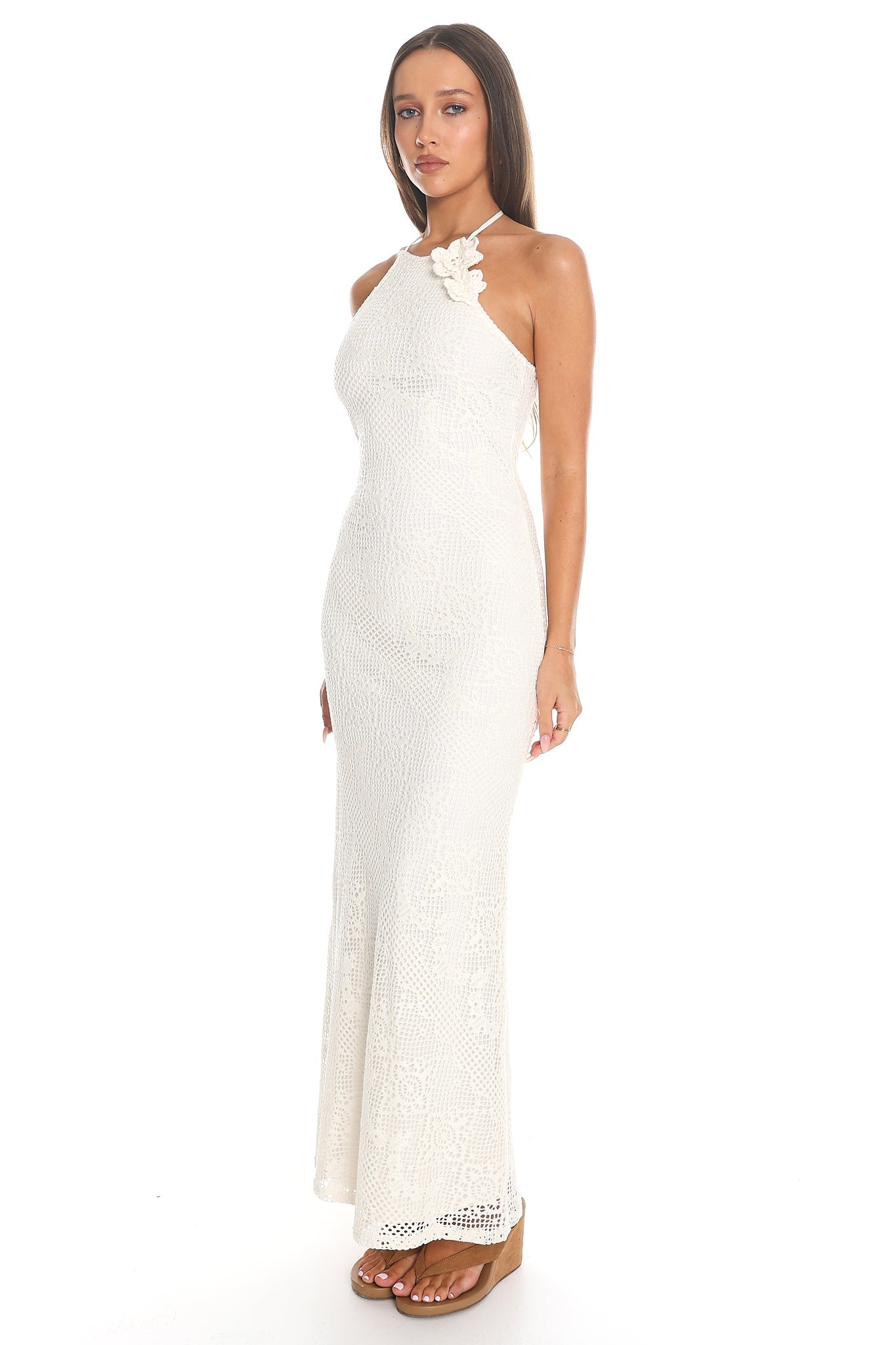 Bahama Breeze Crochet Maxi Dress Ivory