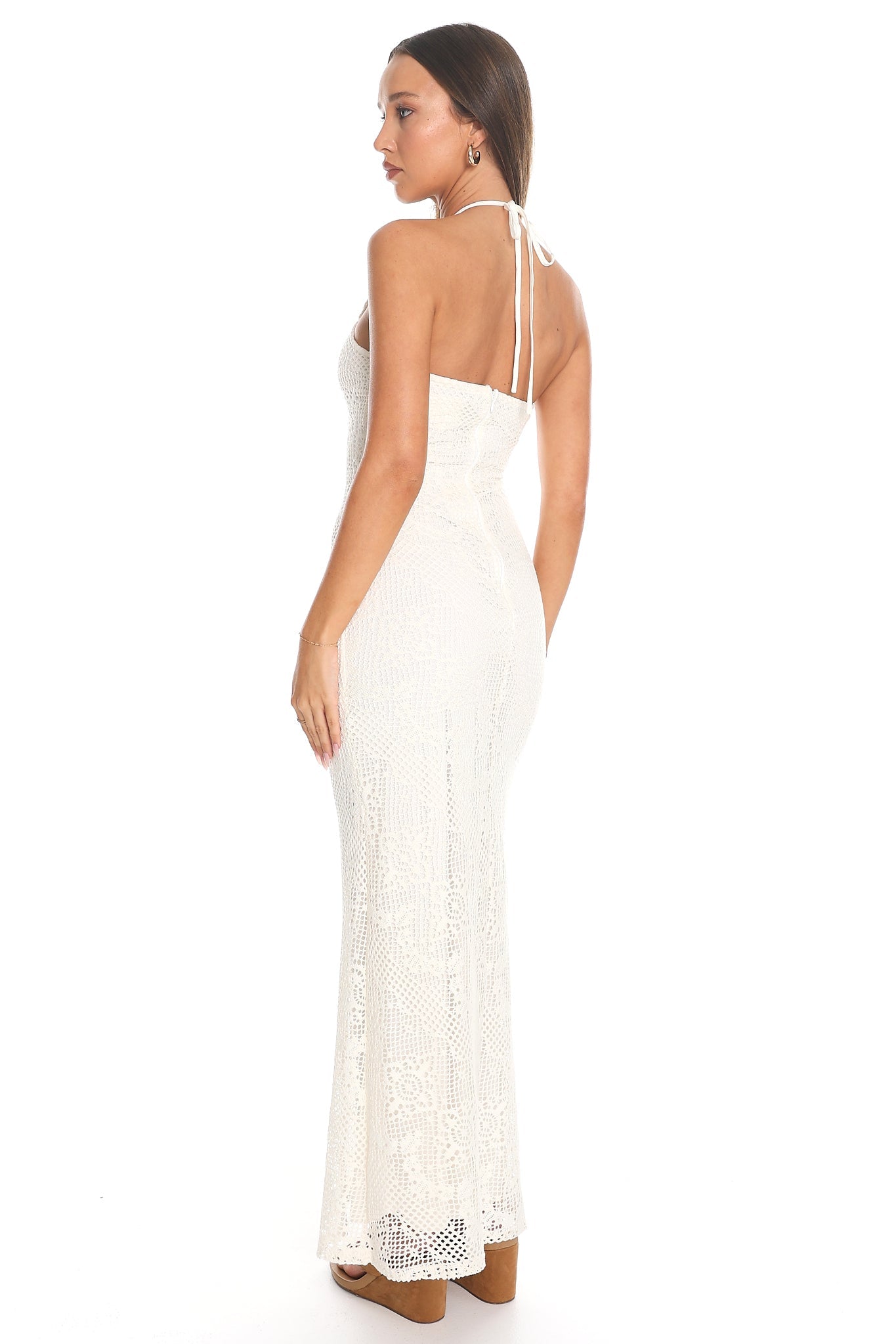 Bahama Breeze Crochet Maxi Dress Ivory