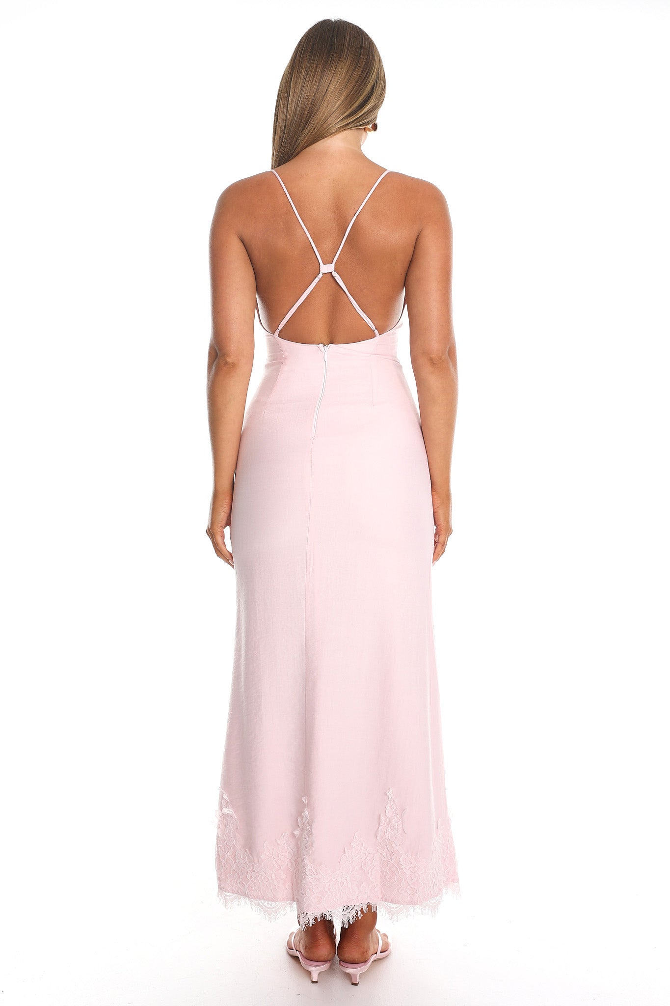 Soleil Lace Maxi Dress Light Pink