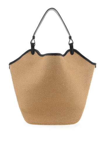 Sarah Shoulder Bag Natural Raffia Black