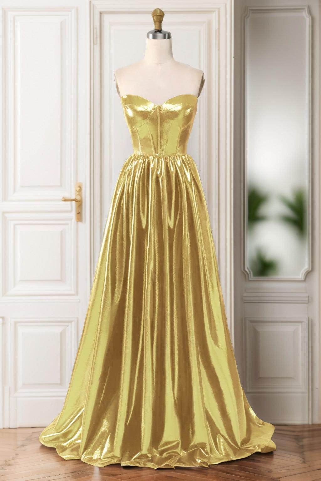 A-Line Sweep-Brush Train Hot Stamping Cloth Prom Dress CS0446