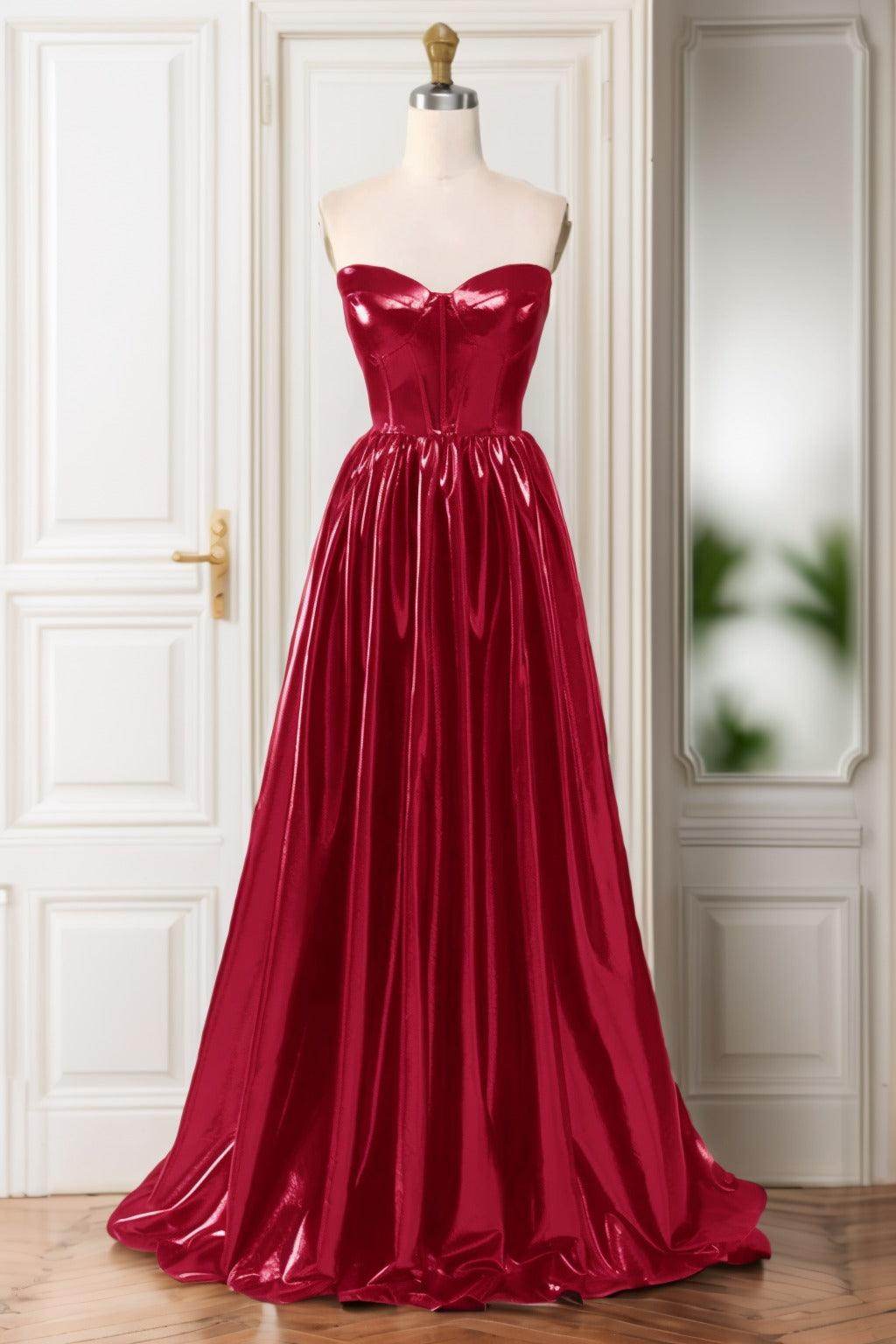 A-Line Sweep-Brush Train Hot Stamping Cloth Prom Dress CS0446