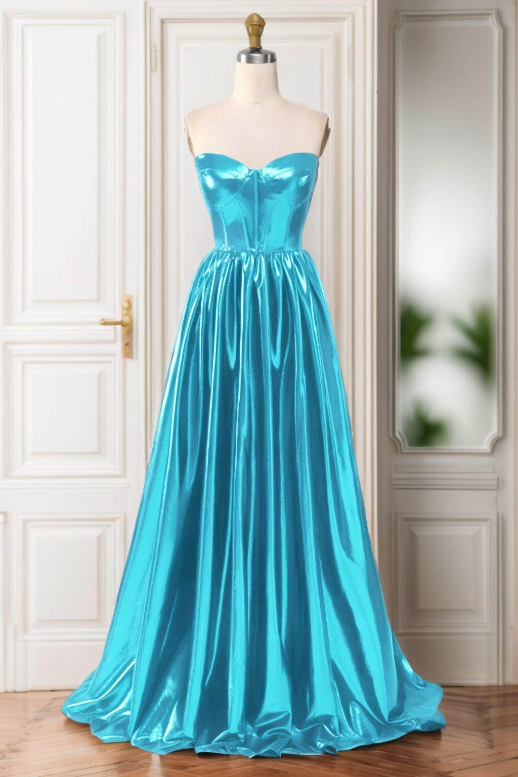A-Line Sweep-Brush Train Hot Stamping Cloth Prom Dress CS0446