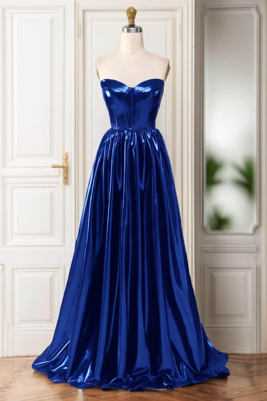 A-Line Sweep-Brush Train Hot Stamping Cloth Prom Dress CS0446