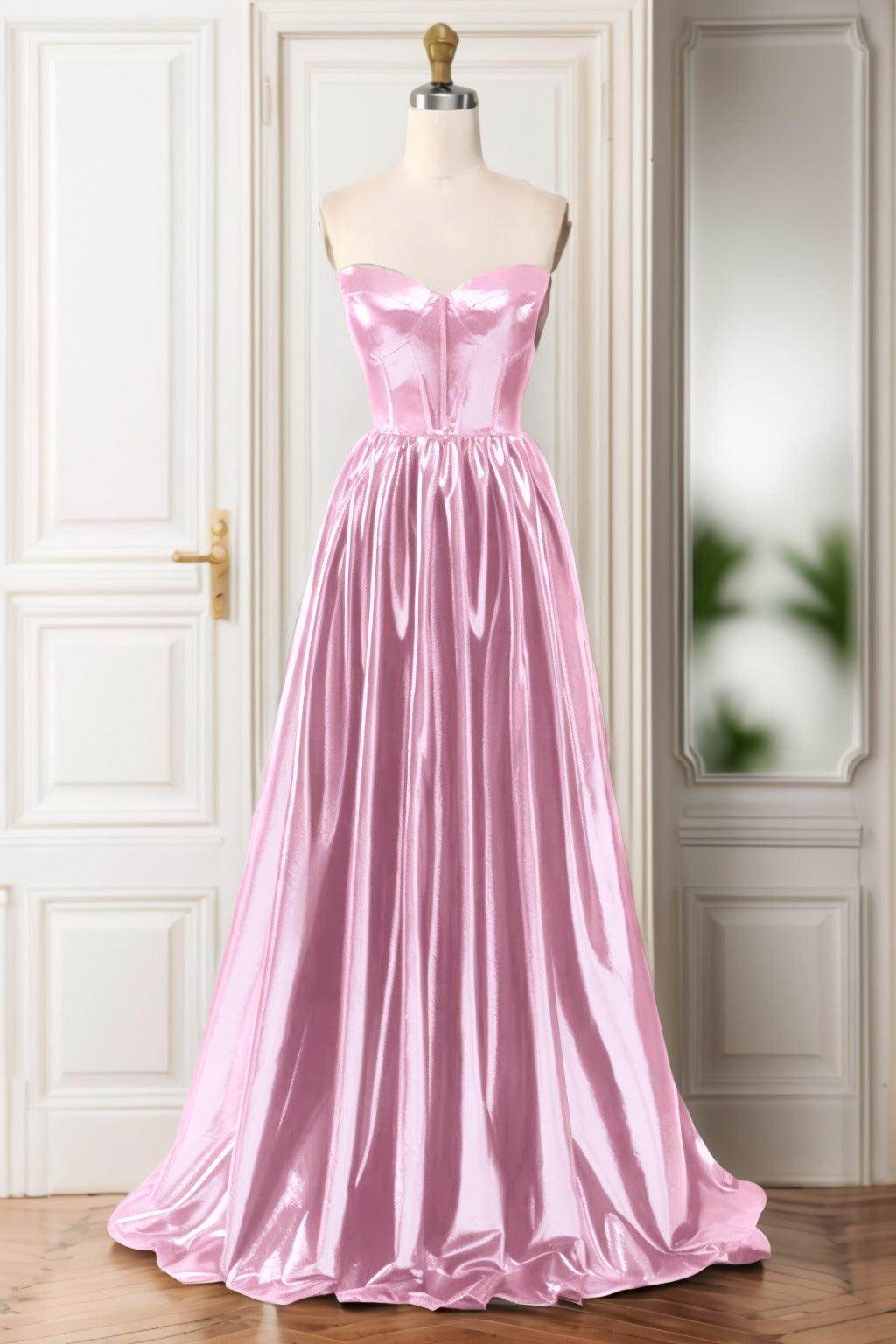 A-Line Sweep-Brush Train Hot Stamping Cloth Prom Dress CS0446