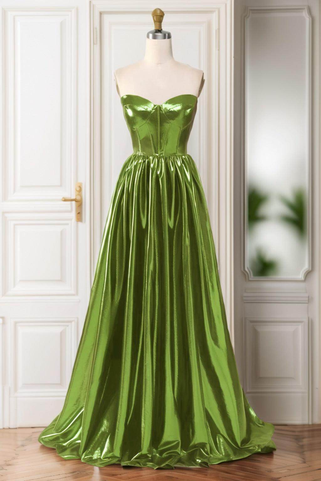A-Line Sweep-Brush Train Hot Stamping Cloth Prom Dress CS0446