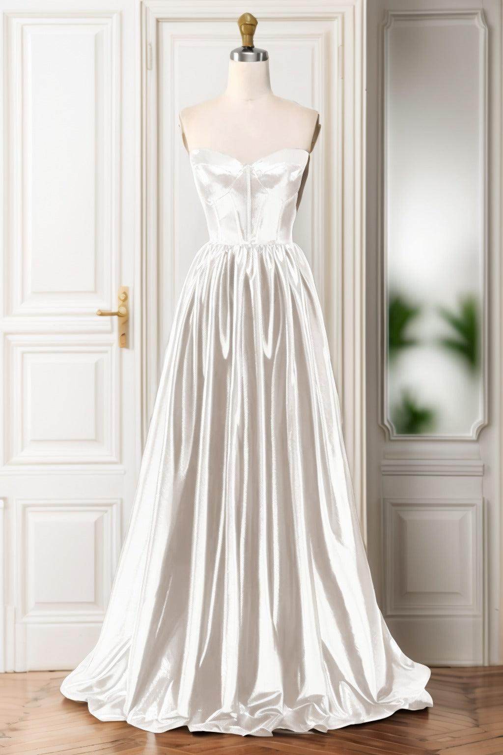 A-Line Sweep-Brush Train Hot Stamping Cloth Prom Dress CS0446