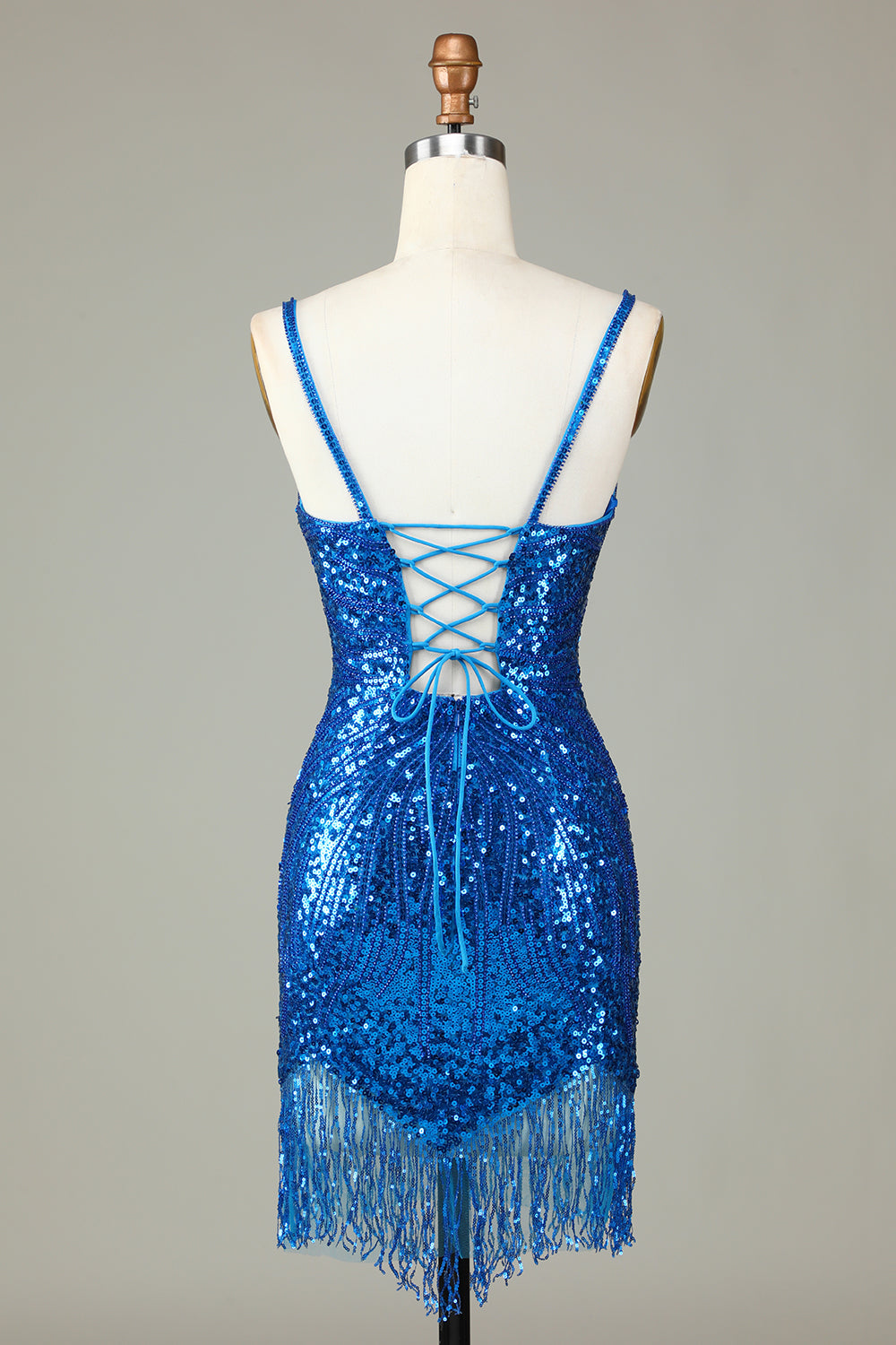 Sparkly Fringed White Spaghetti Straps Tight Short Homecoming Dress with Beadings