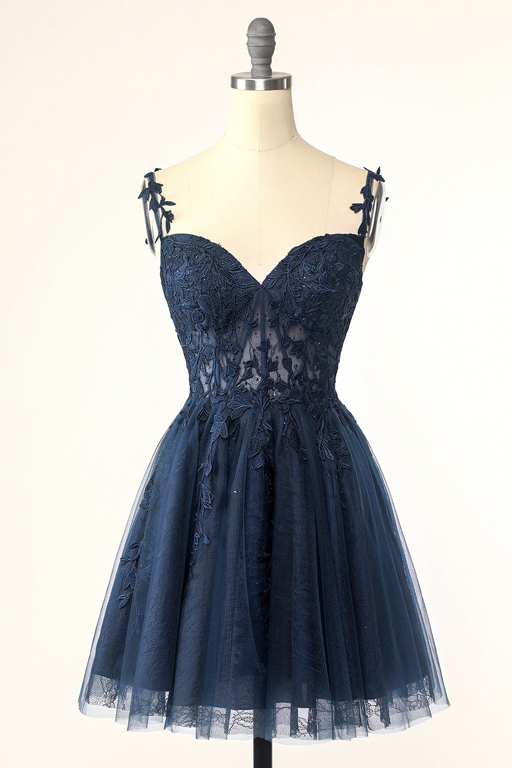 Pink Spaghetti Straps Short Homecoming Dress with Appliques