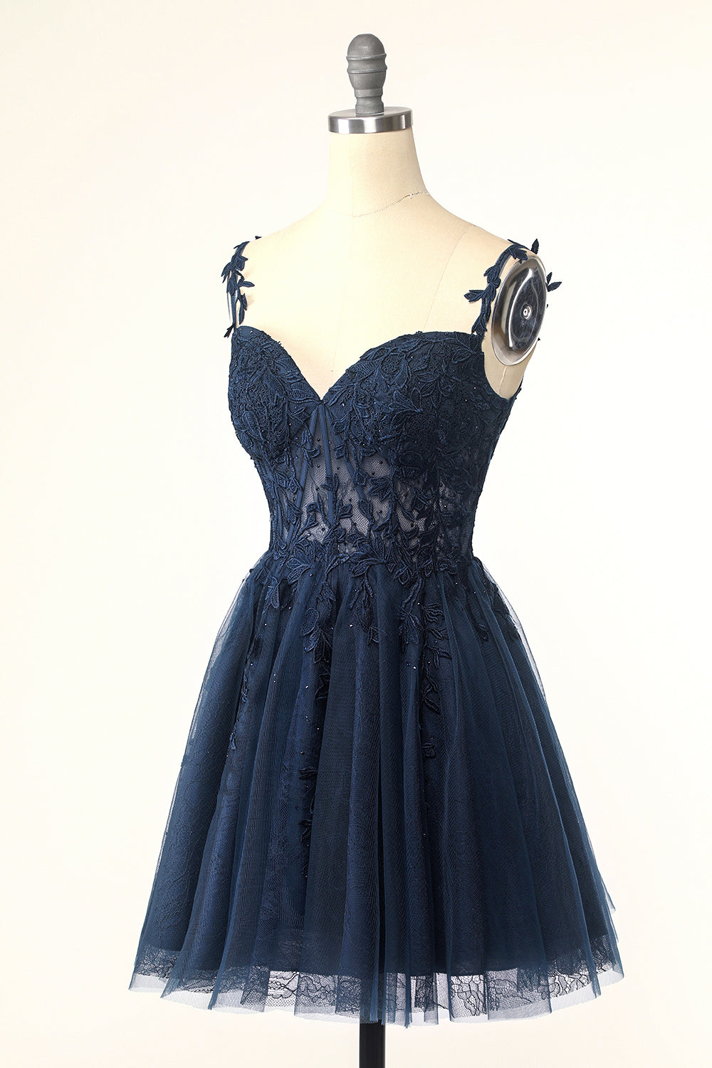 Pink Spaghetti Straps Short Homecoming Dress with Appliques