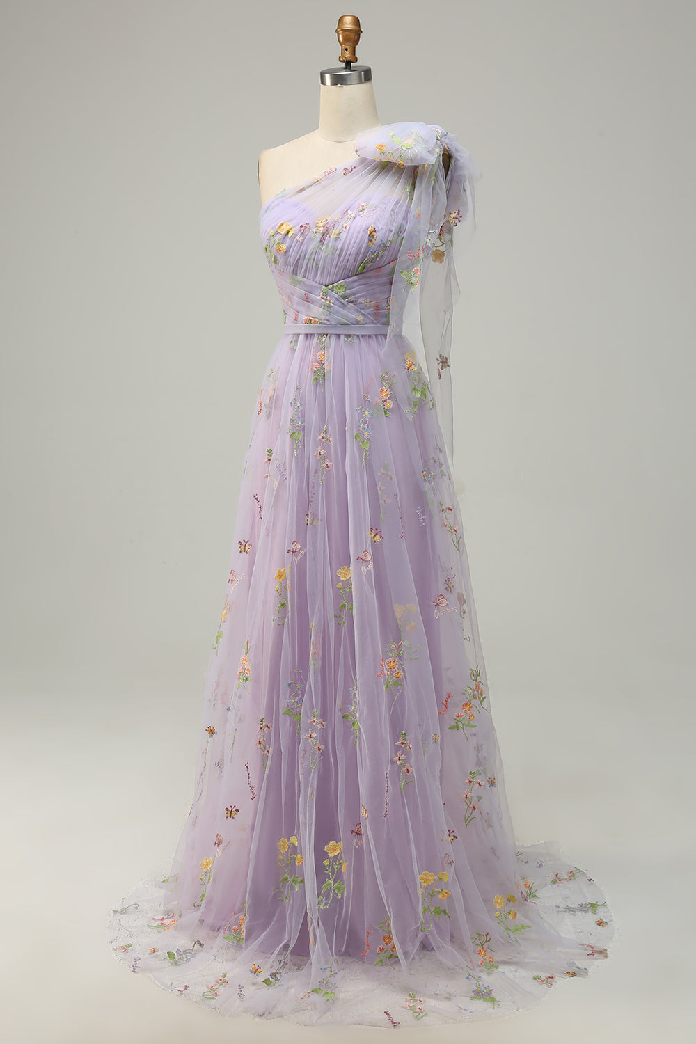 A-Line Green Long Prom Dress With Embroidery