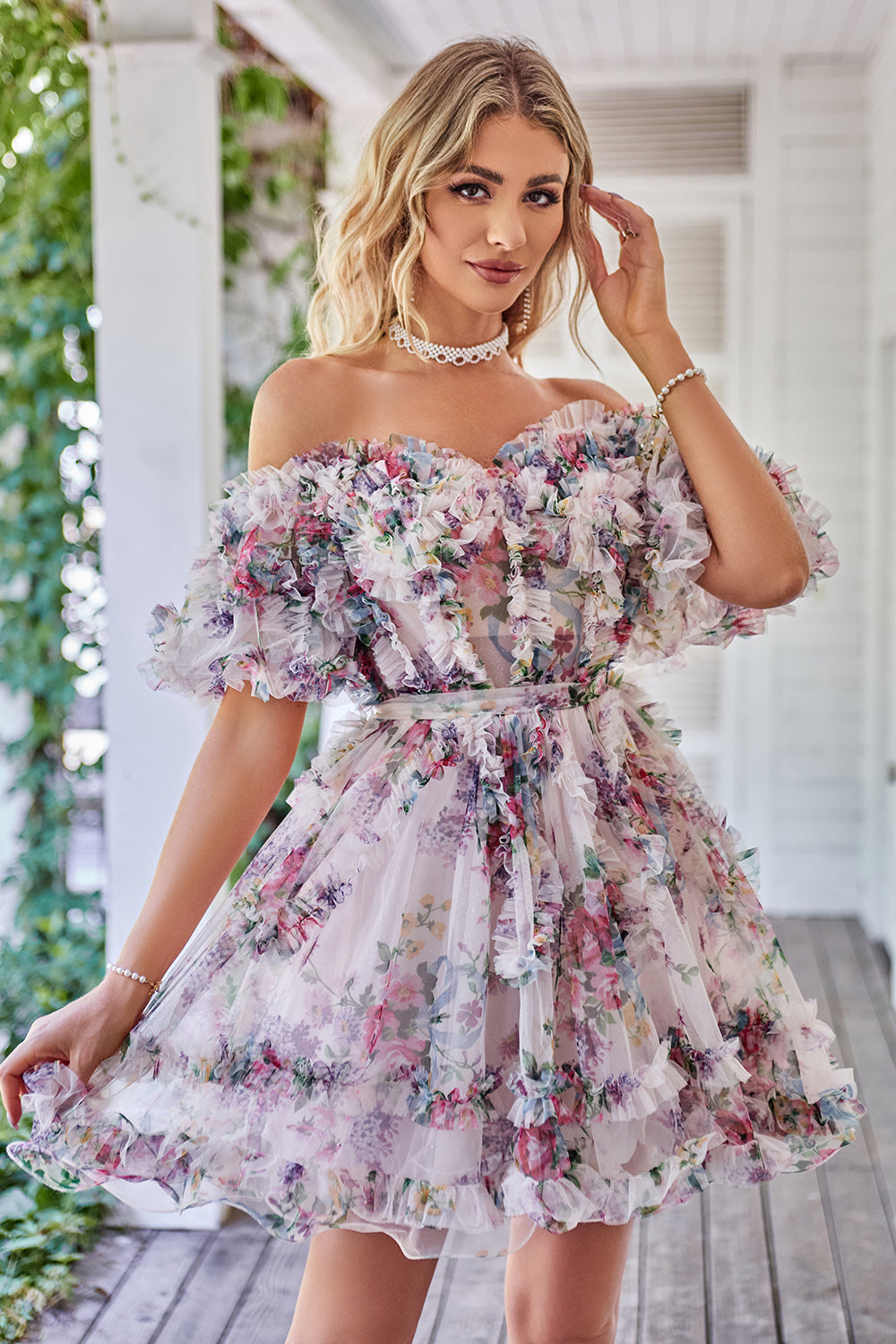 Green A Line Off The Shoulder Short Homecoming Dress
